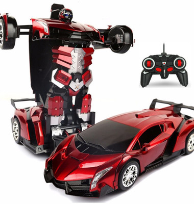 

VShine 1:12 Lamborgini Transformers Car - Big Size Deforms with Sense of Hand, Digital sound, Drifts, dance - Red(Red)