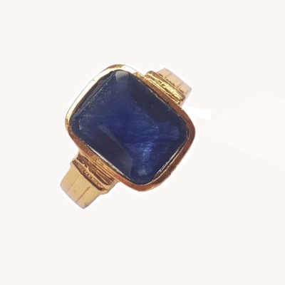 RS JEWELLERS RS JEWELLERS Gemstones 5.42 Ratti Natural Certified BLUE SAPPHIRE neelam Gemstone Panchdhatu Ring , Birthstone Astrology Ring Metal Sapphire Gold Plated Ring