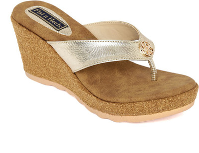 

Flat n Heels Women Gold Wedges