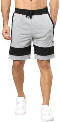 62% OFF on TRIPR Color Block Men Black, Grey Regular Shorts on