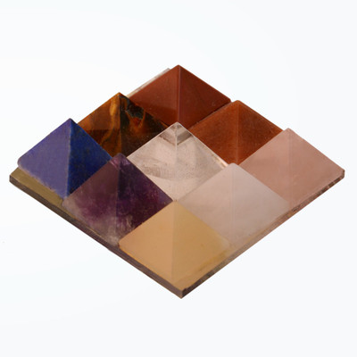 

Purpledip Navagraha Nine Stone Pyramid: Hand Polished Natural Healing Authentic Semi-Precious Rocks For Vaastu Feng Shui Positive Energy (10976) Decorative Showpiece - 5 cm(Stoneware, Multicolor)