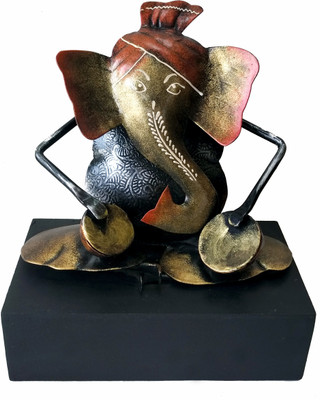 

Uniqkrafts Ganesha Tabla Musician Decorative Showpiece - 20 cm(Iron, Multicolor)