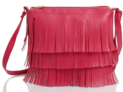 

Mammon Girls Casual Pink Rexine, Velvet Sling Bag