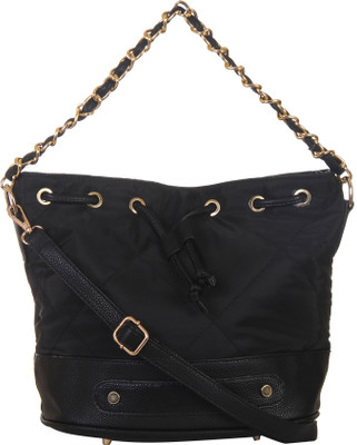 

Red Pout Women Evening/Party Black Genuine Leather Sling Bag