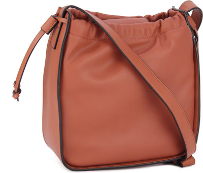 

French Connection Women Casual Brown Genuine Leather Sling Bag
