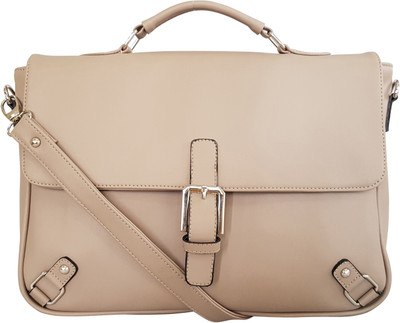 

Toteteca Bag Works Men & Women Formal Beige PU Sling Bag