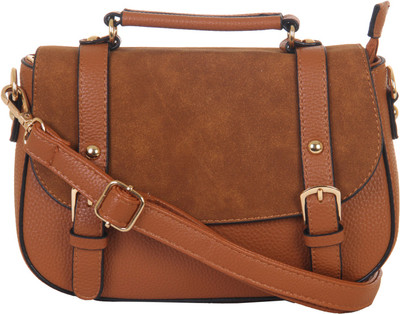 

Red Pout Women Casual Brown Genuine Leather Sling Bag