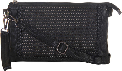 

Red Pout Women Casual Black Genuine Leather Sling Bag