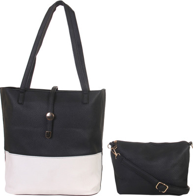

Red Pout Women Casual White, Black Genuine Leather Shoulder Bag, Black;white