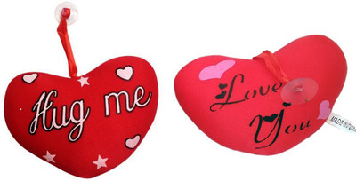 

FlySky Couple Heart Teddy Combo with Napkin Hanger/very soft sponge & High Quality Material - 9 cm(Red)