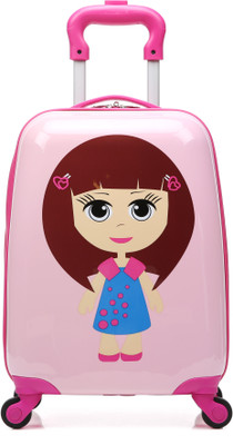 

T-Bags Cute Doll 4 Wheel Trolley Bag Cabin Luggage -  inch(Pink