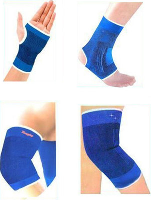 

Sports Solutions COMBO OF KNEE ANKLE PALM AND ELBOW SUPPORTS Palm, Elbow & Ankle Support(Blue