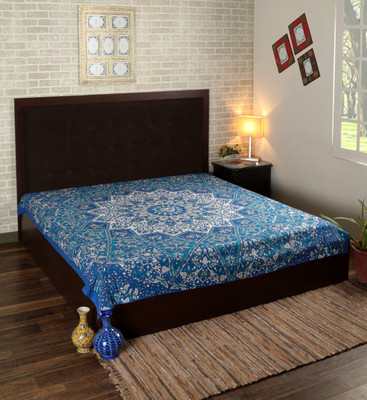 

Rajrang Living Room Cotton Mandala Tapestry(Blue)