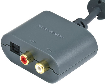 

Monoprice TV-out Cable Analog Stereo and S/PDIF (Toslink) Digital Optical Audio Adapter for Xbox 360(Grey, For Xbox)