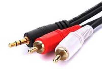 

TECHON TV-out Cable STEREO TO 2 RCA AV CABLE(Black, For TV)
