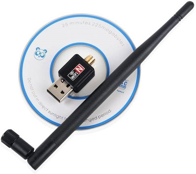 

ReTrack 802.IIN Wireless WiFi Dongle With Antenna And CD USB Adapter(Black)