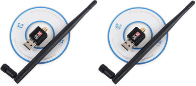 

ReTrack SET OF 2PC 802.IIN Wireless WiFi Dongle With Antenna And CD USB Adapter(Black)
