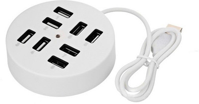 

ReTrack Circular 8 Port USB 2.0 Portable Round Hub USB Adapter(White)