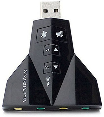 

LipiWorld sound Card ((Virtual 7.1 Dual Sound card) -USB to 3D External Sound Card Audio adapter Virtual 7.1 Channel Sound Mic Speaker Double adaprter Virtual Sound Card ) USB Adapter(Black)