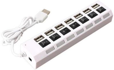 

ReTrack 7 Ports USB 2.0 High Speed ON OFF Sharing Switch Hub USB Adapter(White)
