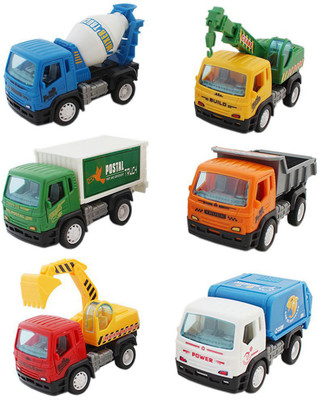 

VShine Heavy Machinery Construction Vehicle Set 6 pcs , JCB + Dumper + Concrete Mixer + Mail Truck + Dump Truck + Craine(Blue)