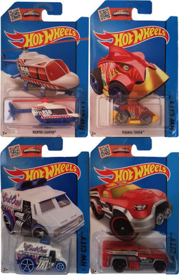 

kidoz kingdom HOT WEELS BASIC CARS HW CITY SHOWDOWN 4 CAR SET(Multicolor)