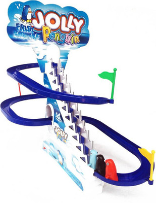 Amazia Battery Operated Jolly Penguin Racing Track(Blue)