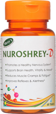 

Shrey's Nuroshrey D3, Vitamin B12 & Vitamin D3 - 60 Tablets (with ALA & Folic Acid)(60 No)