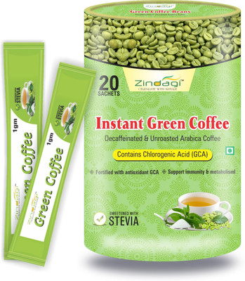 

Zindagi Instant Green Coffee Powder - Best Substitutes Of Green Tea - Weight Reduce Product(20 g)
