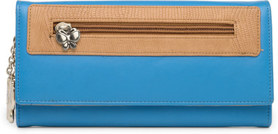 

Butterflies Women Casual Blue, Tan Artificial Leather Wallet(5 Card Slots), Sky blue