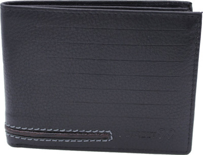 

street 99 Men Black Genuine Leather Wallet(6 Card Slots)