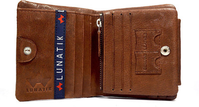 

Lunatik Boys Brown Genuine Leather Wallet(11 Card Slots)