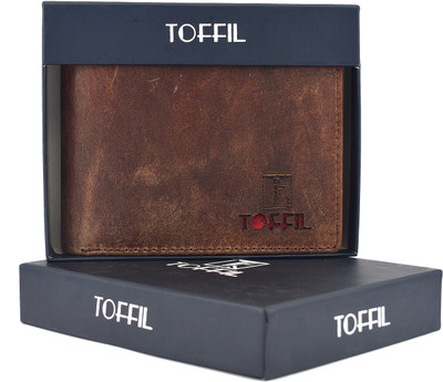 

TOFFIL Men Brown Genuine Leather Wallet(3 Card Slots), Browny