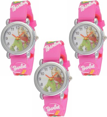keepkart Pink Barbie Combo Pack Of - 3 For Watch  - For Boys & Girls   Watches  (Keepkart)