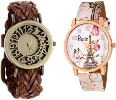COSMIC Classic Vintage Hollow Leather WITH NEW PARIS Effil tower original paris Dial Multicolour Leather Strap LADIES PARTY WEAR Watch  - For Couple   Watches  (COSMIC)