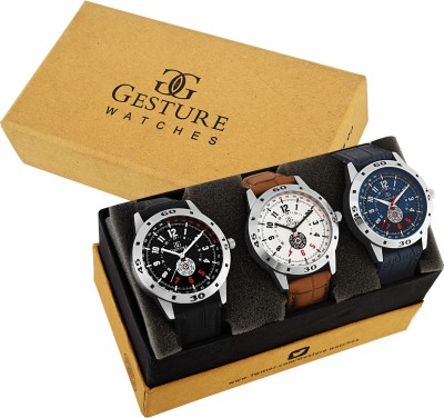 Gesture 7700- Combo Of Three Elegant Watch  - For Men   Watches  (Gesture)
