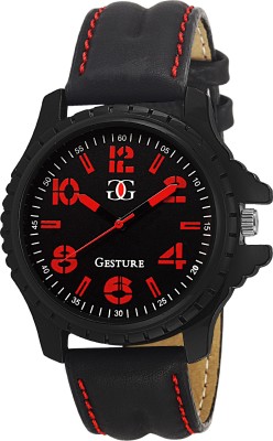 Gesture 203- Black & Red Stylish Elegant Watch  - For Men   Watches  (Gesture)