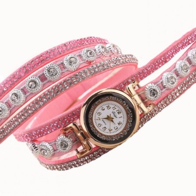 HaappyBox Elegant Pink Leather Bracelet Watch  - For Girls   Watches  (HaappyBox)