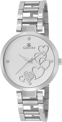 Gesture 04- Silver Stylish Heart Elegant Watch  - For Girls   Watches  (Gesture)