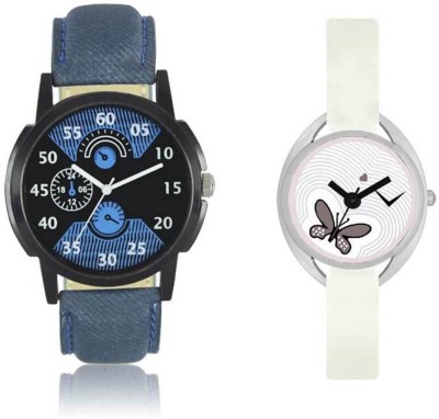 FASHION POOL LOREM MEN'S MOST STUNNING FULL BLUE ROUND DIAL GRAPHICS WATCH WITH FULL WHITE OVAL DIAL A MOST UNIQUE COUPLE COMBO SPECIAL EDITION MOST UNIQUE WEAR WATCH FOR PROFESSIONAL & CASUAL WEAR WATCH Watch  - For Boys & Girls   Watches  (FASHION POOL)