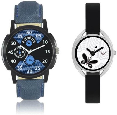 FASHION POOL LOREM & VALENTIME CUTE COUPLE WATCH FOR MEN & WOMEN HAVING FULL BLUE ROUND DIAL WITH BLACK DIAL GRAPHICS & FULL BLACK LADIES OVAL SHAPED DIAL GRAPHICS WATCH PROFESSIONAL & CASUAL WEAR WATCH FOR FESTIVAL WEAR Watch  - For Boys   Watches  (FASHION POOL)