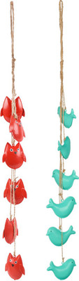 

Chumbak Owl Love Steel Windchime(20 inch, Red, Blue)