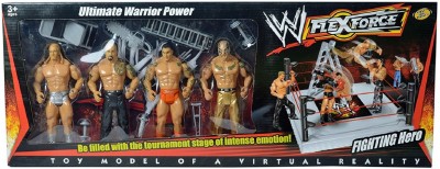 

GDCREATIONS GENERIC 4 Wrestling Action Figures Models with wrestling kit(Black)