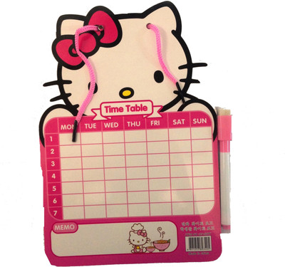 

Funcart Hello Kitty 2 in 1 Scribbling board & Time Table organiser with Black Marker & Eraser
