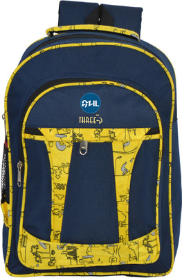 

Azil Three-D AZ231 Polyster Navy Blue & Yellow School Backpack 25 L Backpack(Blue)