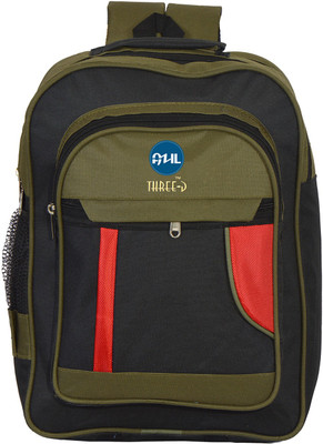 

Azil Three-D AZ225 Polyster Black & Green School Backpack 25 L Backpack(Black)