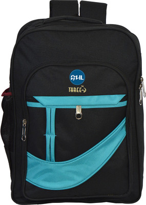 

Azil Three-D AZ239 Polyster Black & Blue School Backpack 25 L Backpack(Black)
