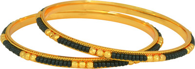 Dzinetrendz Brass Gold-plated Bangle Set(Pack of 2)
