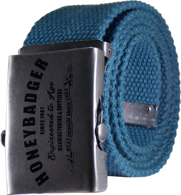 

Honey Badger Men & Women Casual Blue Canvas Belt