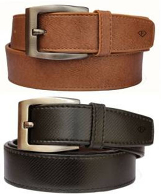 

Besto Men Casual Black, Black Synthetic Belt, Black/brown